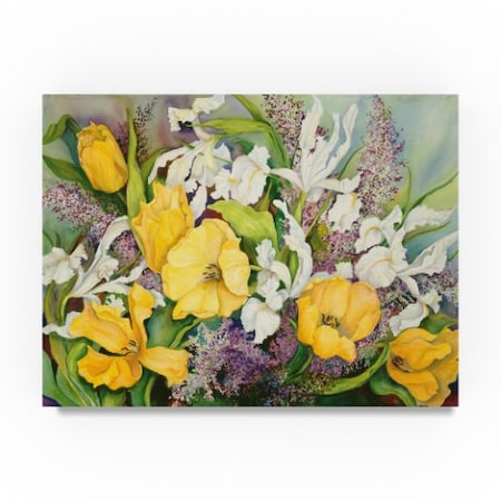 Joanne Porter 'Yellow Tulips White Iris Heather' Canvas Art,35x47
